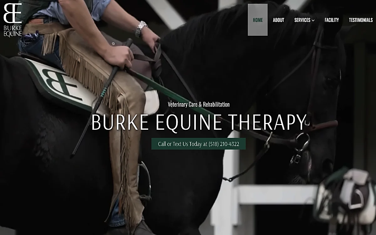 Burke Equine website screenshot