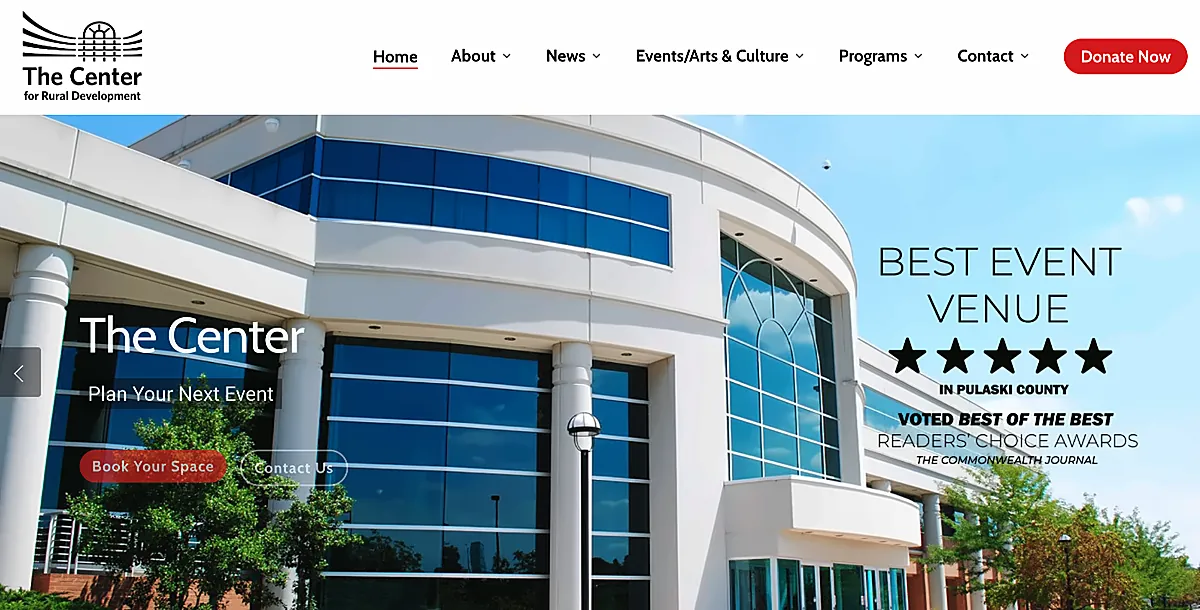The Center for Rural Development website screenshot