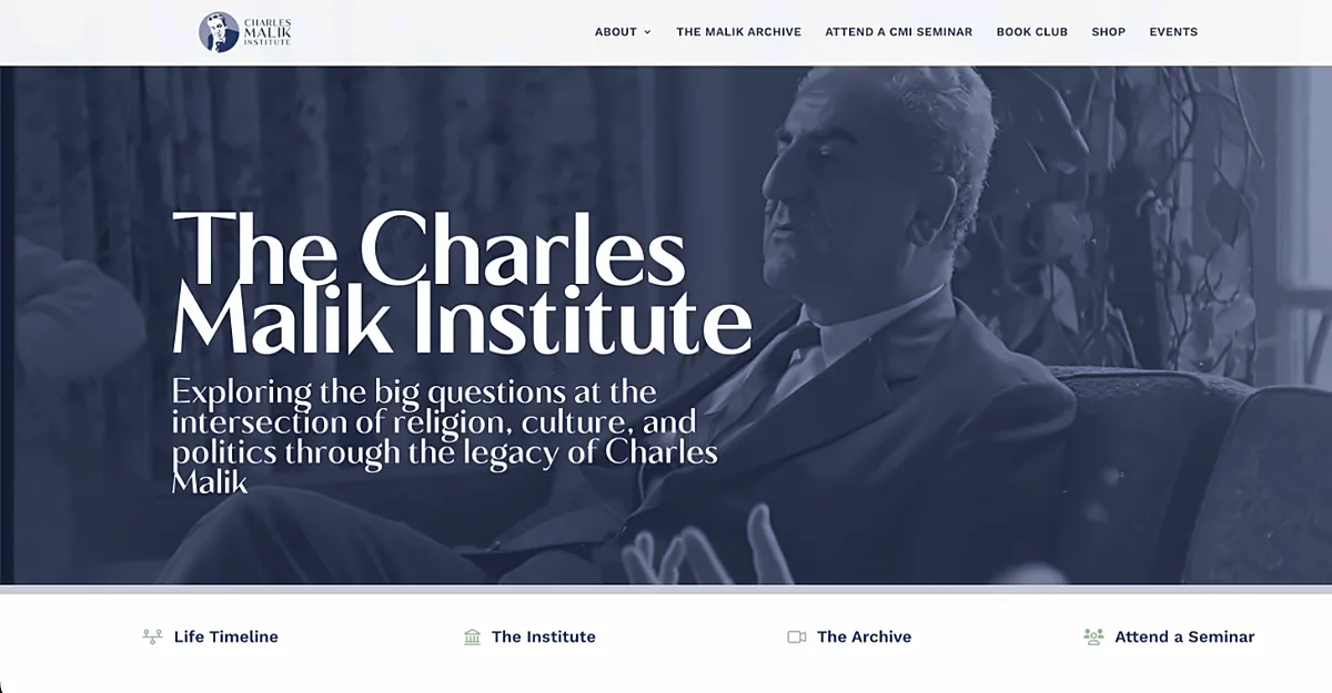 Charles Malik Institute website screenshot