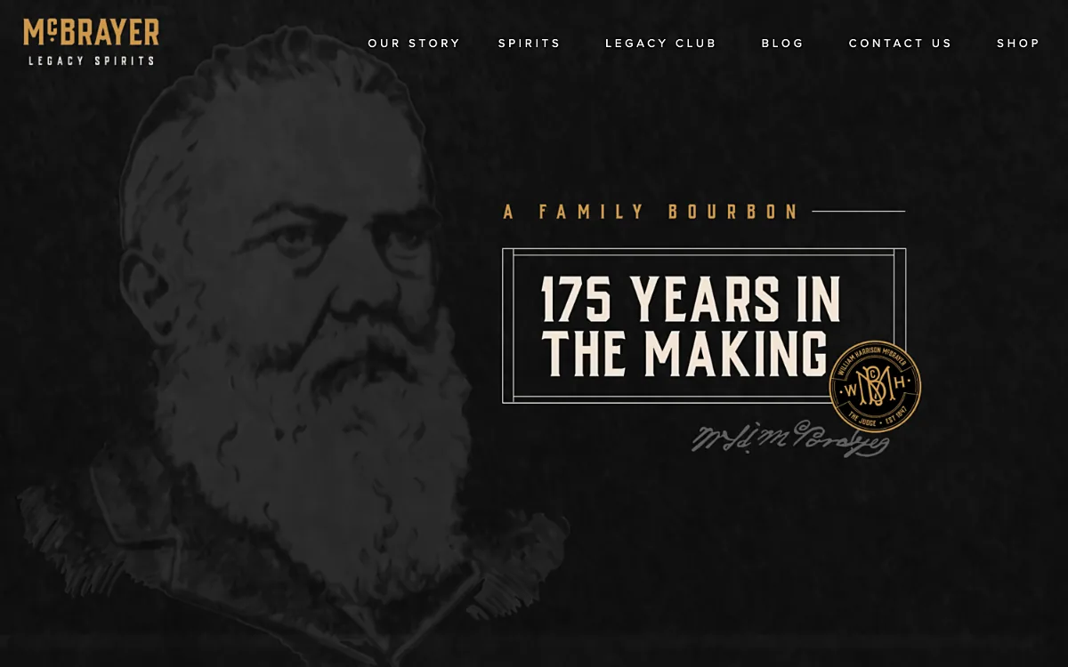 McBrayer Legacy Spirits website screenshot