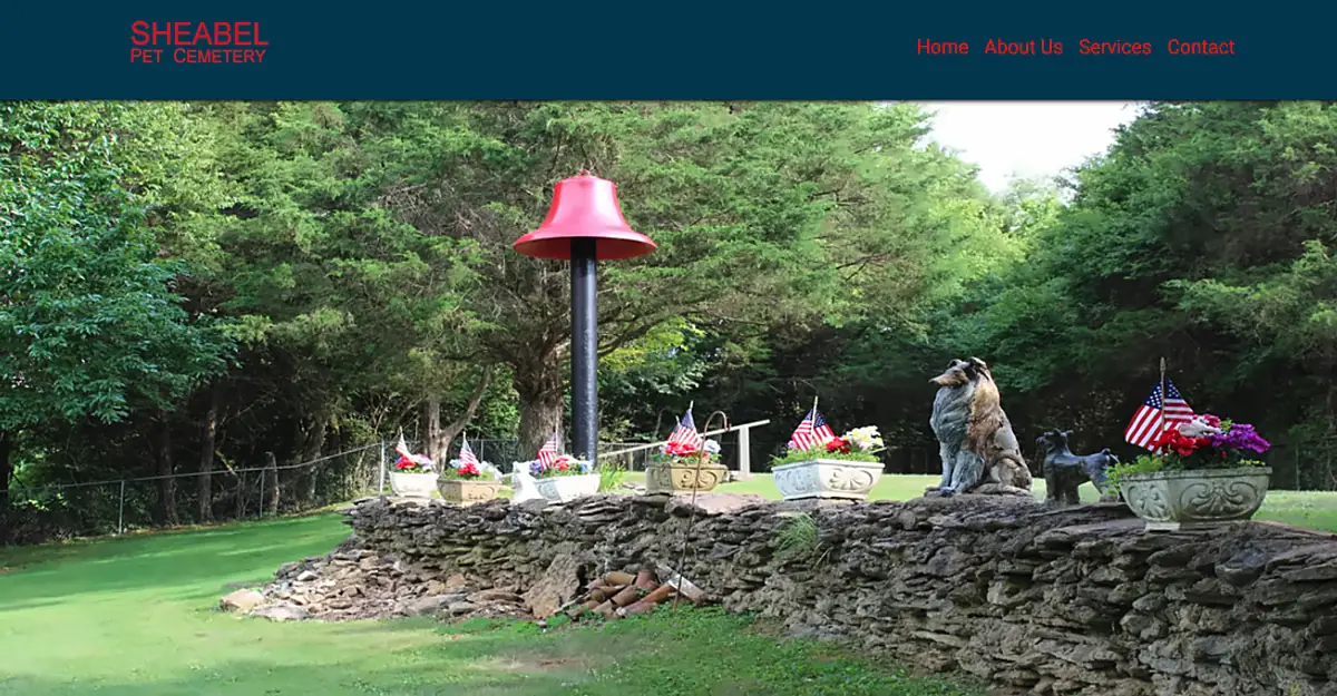 Sheabel Pet Cemetery website screenshot